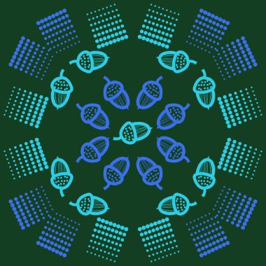 renkli soyut basit meşe palamudu desen