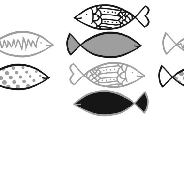 Renkli balık ile dikişsiz soyut desen, vektör illüstrasyon