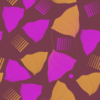 dekoratif soyut yaprakların dikişsiz desen parlak, renkli vektör illüstrasyon, çiçek arka plan