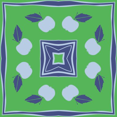 Elma ile dikişsiz soyut desen, vektör illüstrasyon