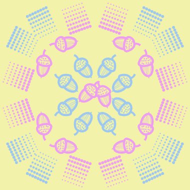 renkli soyut basit meşe palamudu desen