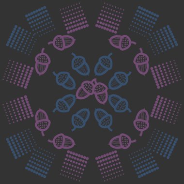 renkli soyut basit meşe palamudu desen