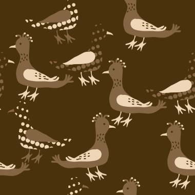 Renkli kuşlar, vektör arka plan ile dikişsiz desen