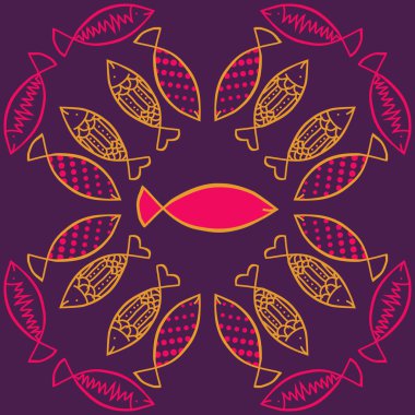 Renkli balık ile dikişsiz soyut desen