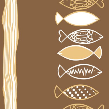 Arka planda sorunsuz balık seti