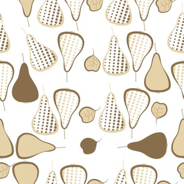 Renkli armutlar, vektör arka plan ile dikişsiz desen