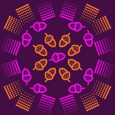 renkli soyut basit meşe palamudu desen