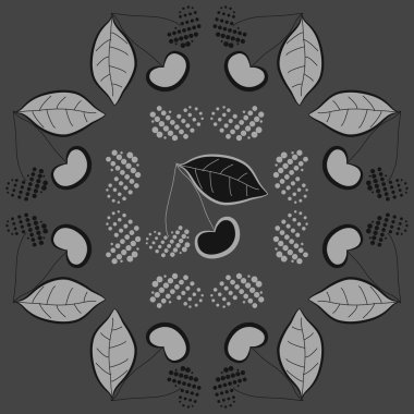 Renkli kiraz ve yaprakları ile Dikişsiz desen