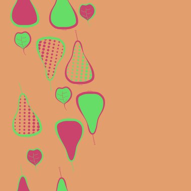 Renkli armutlar, vektör arka plan ile dikişsiz desen