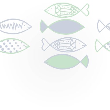 Renkli balık ile dikişsiz soyut desen, vektör illüstrasyon