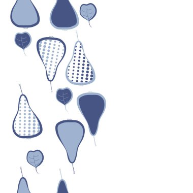 Renkli armutlar, vektör arka plan ile dikişsiz desen