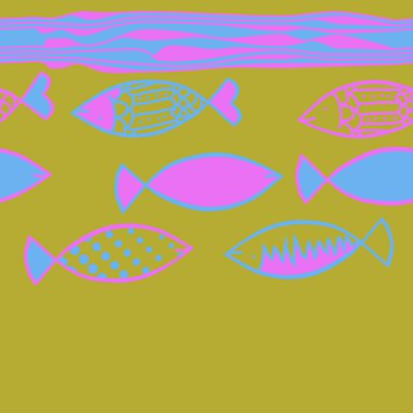 Renkli balık ile dikişsiz soyut desen