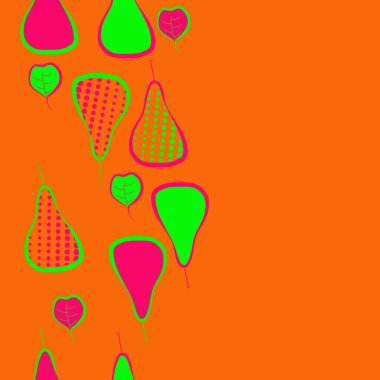 Renkli armutlar, vektör arka plan ile dikişsiz desen