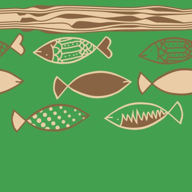 Renkli balık ile dikişsiz soyut desen