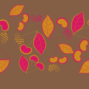 Renkli kiraz, vektör arka plan ile dikişsiz desen