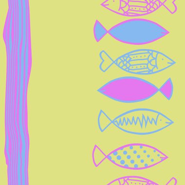 Arka planda sorunsuz balık seti