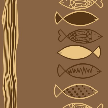 Arka planda sorunsuz balık seti