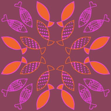 Renkli balık ile dikişsiz soyut desen