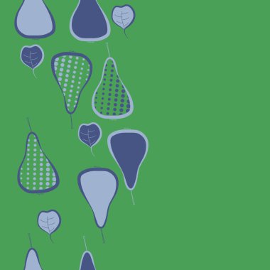 Renkli armutlar, vektör arka plan ile dikişsiz desen