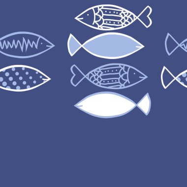 Renkli balık ile dikişsiz soyut desen, vektör illüstrasyon