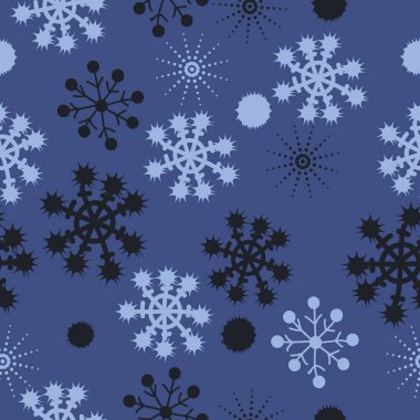 Renkli kar taneleri, vektör arka plan ile dikişsiz desen