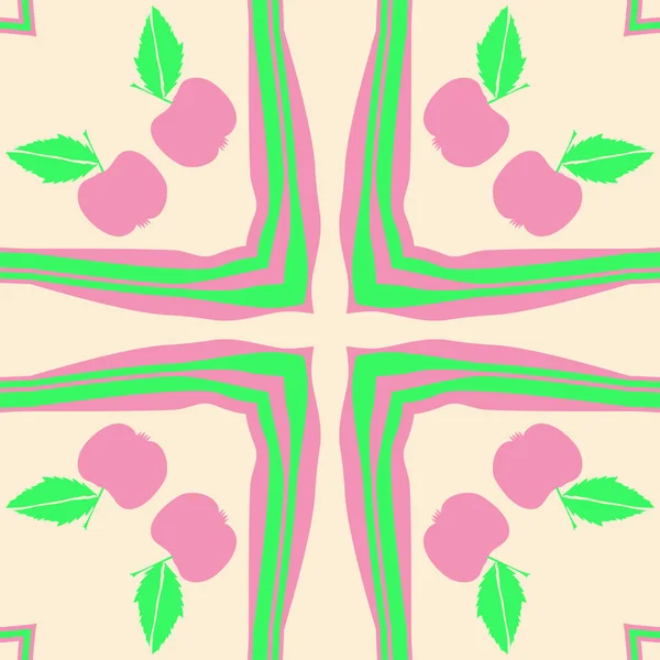 Modèle Abstrait Sans Couture Avec Des Pommes Illustration Vectorielle — Image vectorielle