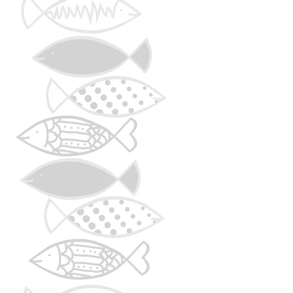 Patrón Peces Abstractos Sin Costura Fondo Vectorial — Archivo Imágenes Vectoriales