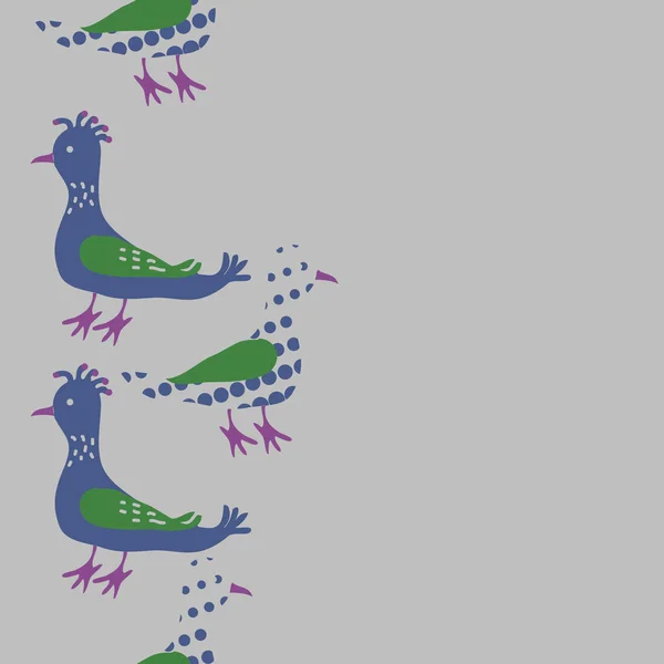 Modèle Sans Couture Avec Des Oiseaux Colorés Fond Vectoriel — Image vectorielle