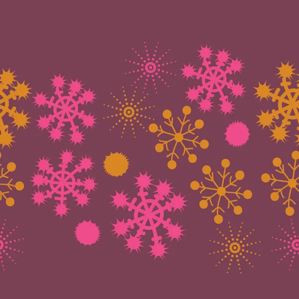 カラフルな雪片 ベクトルの背景とシームレスなパターン — ストックベクタ