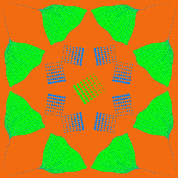 Vector Abstracto Naranja Ilustración Patrón Sin Costura Hojas Puntos Abstractos — Archivo Imágenes Vectoriales