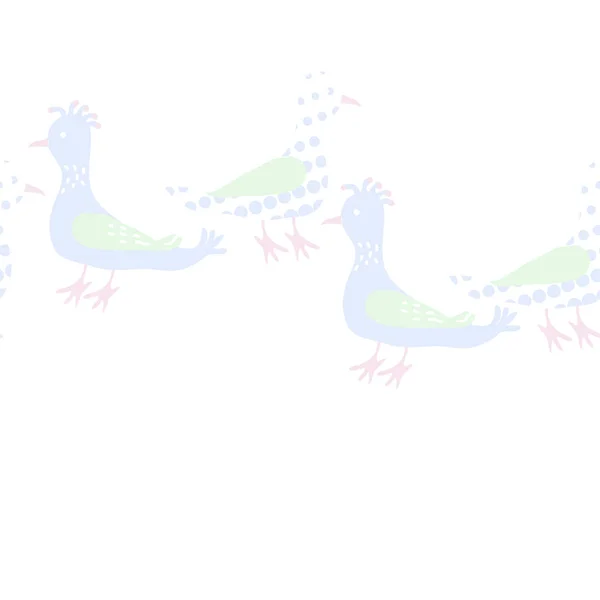 Απρόσκοπτη Μοτίβο Πολύχρωμα Πουλιά Διανυσματικό Φόντο — Διανυσματικό Αρχείο