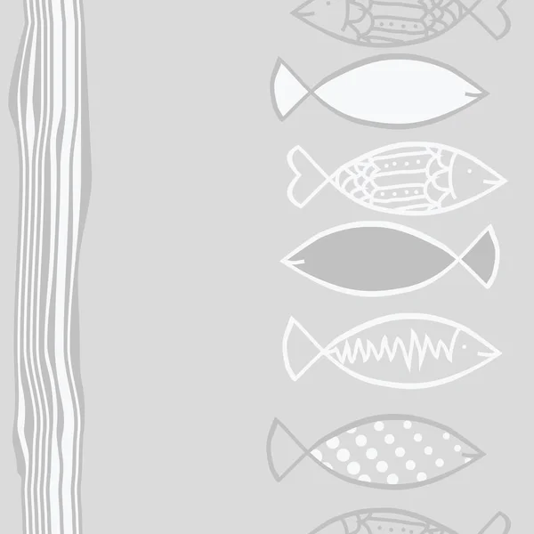 Patrón Abstracto Sin Costuras Con Peces Colores Ilustración Vectorial — Archivo Imágenes Vectoriales