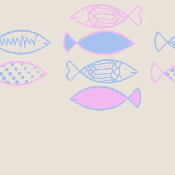 Modèle Abstrait Sans Couture Avec Des Poissons Colorés Illustration Vectorielle — Image vectorielle