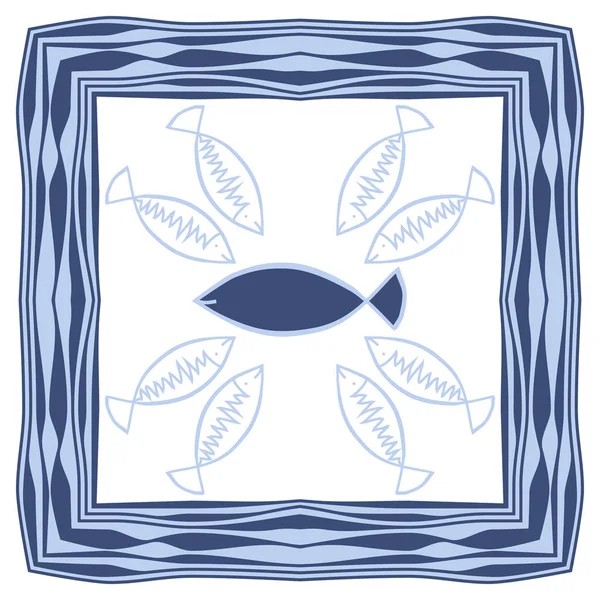 カラフルな魚とシームレスな抽象的なパターン — ストックベクタ