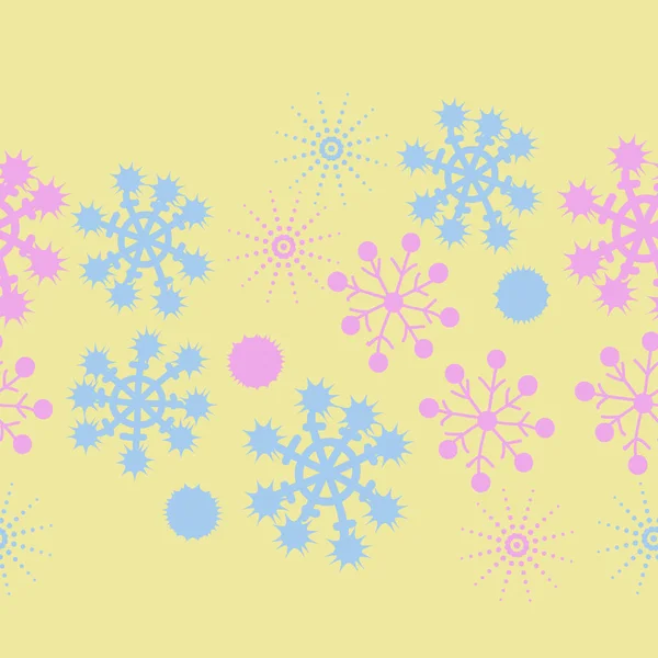 Patrón Sin Costuras Con Copos Nieve Colores Fondo Vectorial — Archivo Imágenes Vectoriales