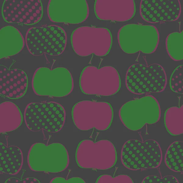 Patrón Sin Costuras Con Manzanas Colores — Vector de stock