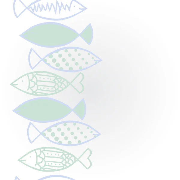 シームレスな抽象的な魚のパターン ベクトルの背景 — ストックベクタ