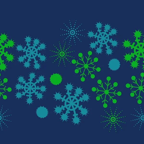 Seamless Pattern Colorful Snowflakes Vector Background — Stock Vector