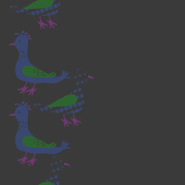 Naadloze Patroon Met Kleurrijke Vogels Vector Achtergrond — Stockvector