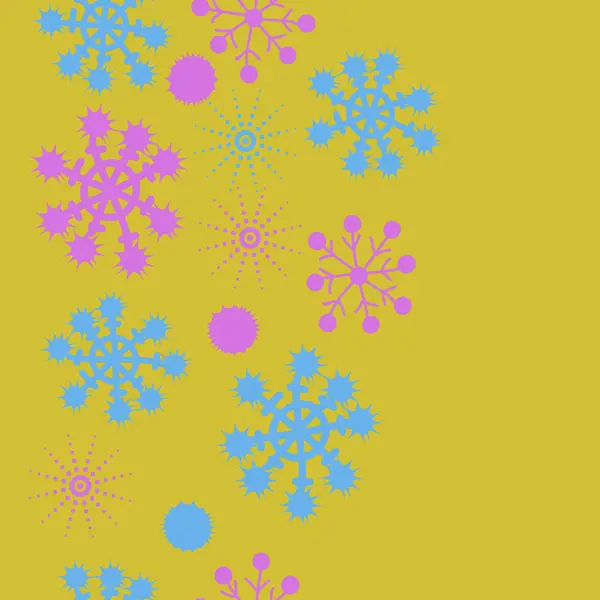 Бесшовный Узор Красочными Снежинками Векторным Фоном — стоковый вектор