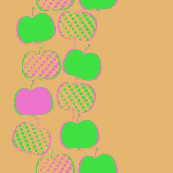 Modèle Sans Couture Avec Des Pommes Colorées Fond Vectoriel — Image vectorielle