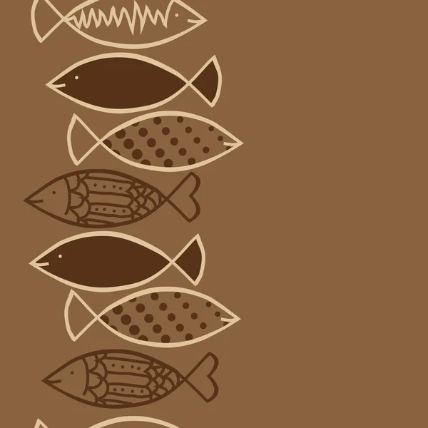 Patrón Peces Abstractos Sin Costura Fondo Vectorial — Archivo Imágenes Vectoriales