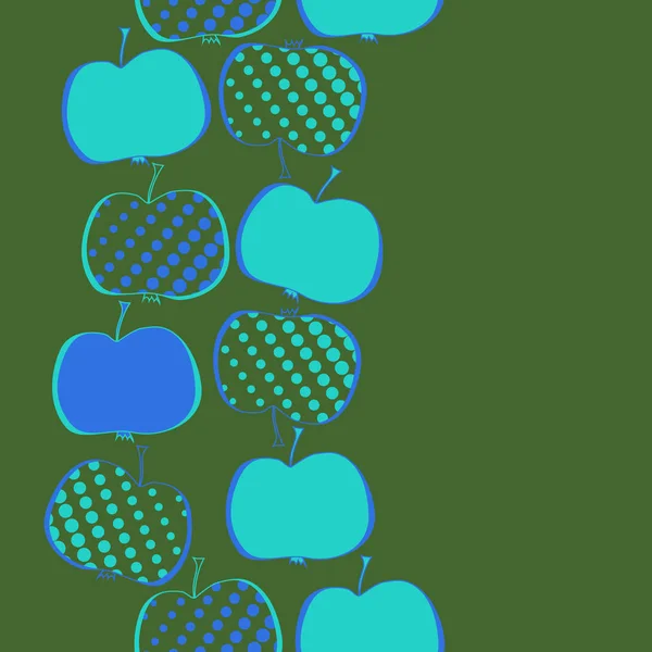 カラフルなリンゴ ベクトルの背景とシームレスなパターン — ストックベクタ