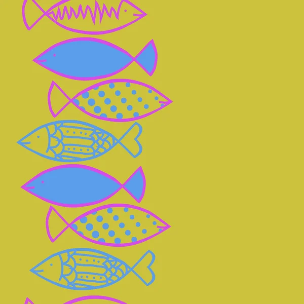 Χωρίς Ραφές Αφηρημένο Μοτίβο Ψαριών Διανυσματικό Φόντο — Διανυσματικό Αρχείο