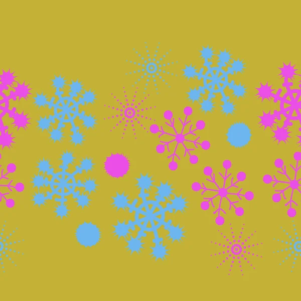 Patrón Sin Costuras Con Copos Nieve Colores Fondo Vectorial — Archivo Imágenes Vectoriales