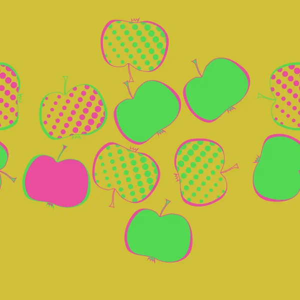 Χωρίς Ραφές Χρωματιστά Μήλα — Διανυσματικό Αρχείο