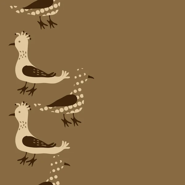 Бесшовный Рисунок Красочными Птицами Векторным Фоном — стоковый вектор