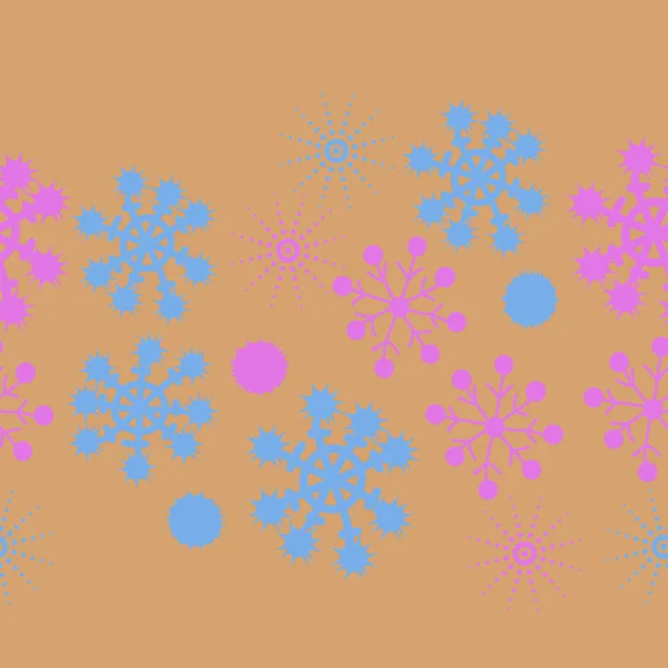 Patrón Sin Costuras Con Copos Nieve Colores Fondo Vectorial — Archivo Imágenes Vectoriales