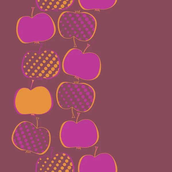 Modèle Sans Couture Avec Des Pommes Colorées Fond Vectoriel — Image vectorielle