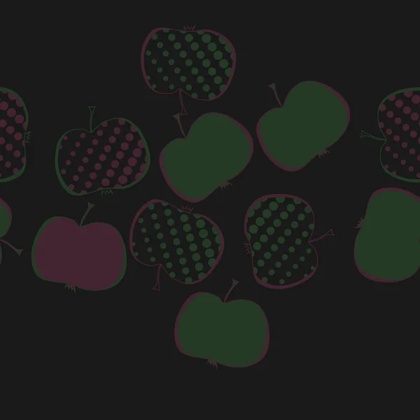 Patrón Sin Costuras Con Manzanas Colores Fondo Vectorial — Vector de stock